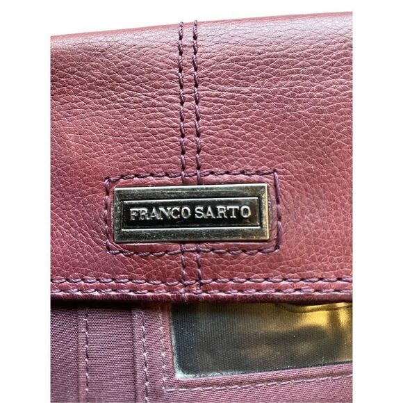 Franco Sarto Trifold Leather Wallet in deep maroon purple - Picture 5 of 8